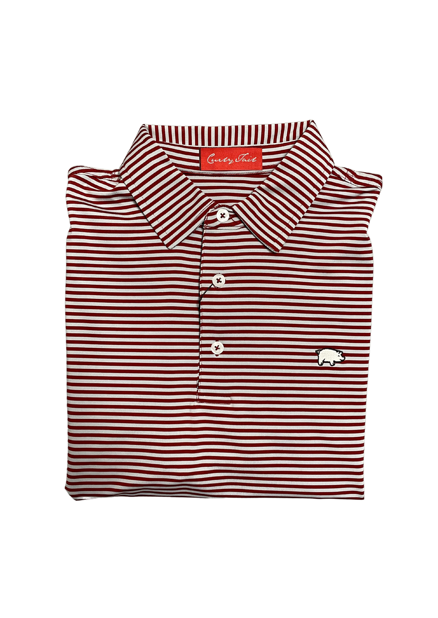 Curly Tail Grey Candy Stripe Polo