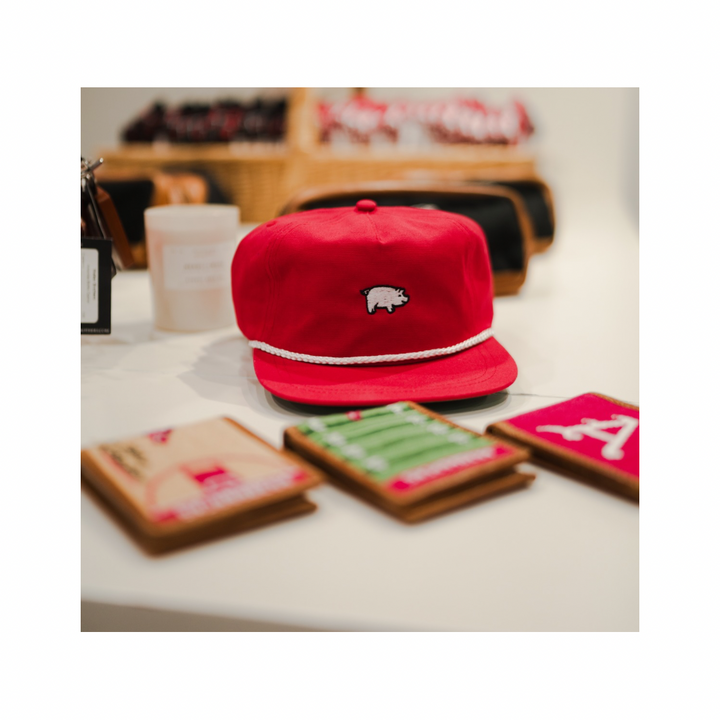 Curly Tail  Rope Cap| Crimson