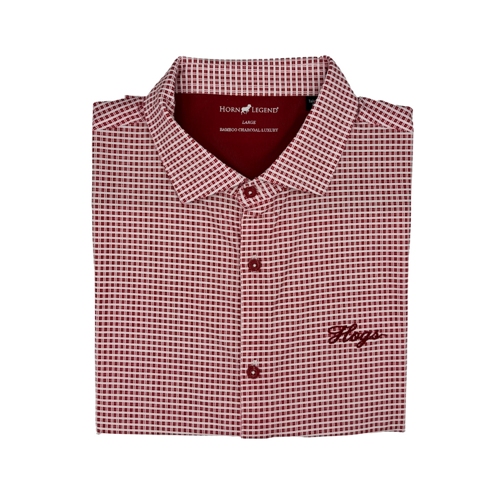 Hogs Script Polo|  Crimson