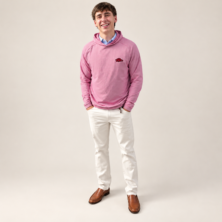 Pine Sugar Stripe Hoodie Slobbering Hog| Crimson