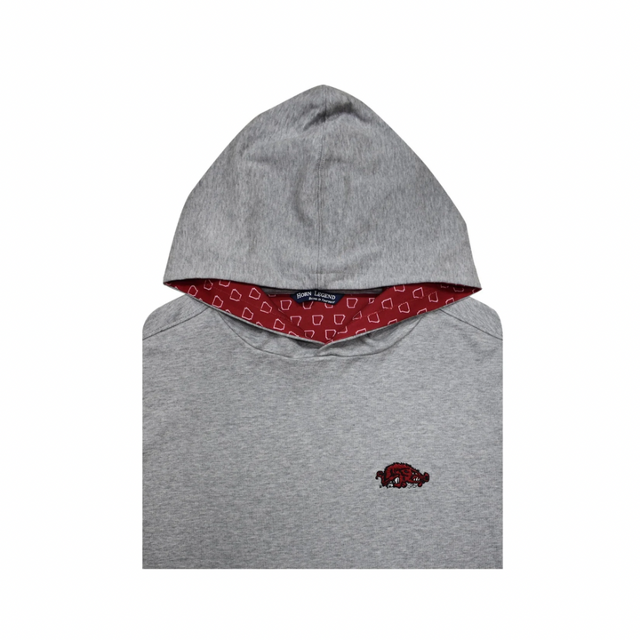 Arkansas Slobber Hog Hoodie| Grey & Crimson