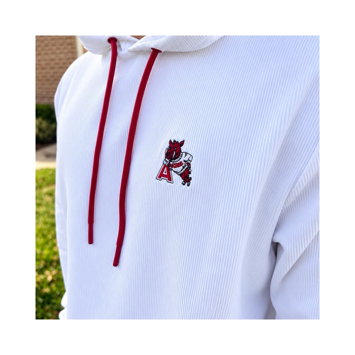 Hog Leaning on 'A'  Hoodie| Crimson