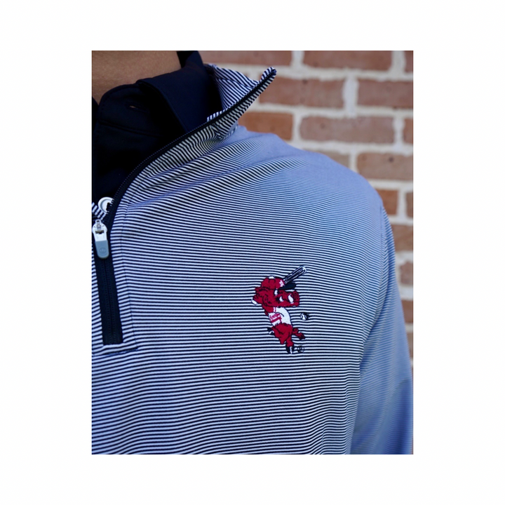 Ribby 1/4 Zip| Black/White