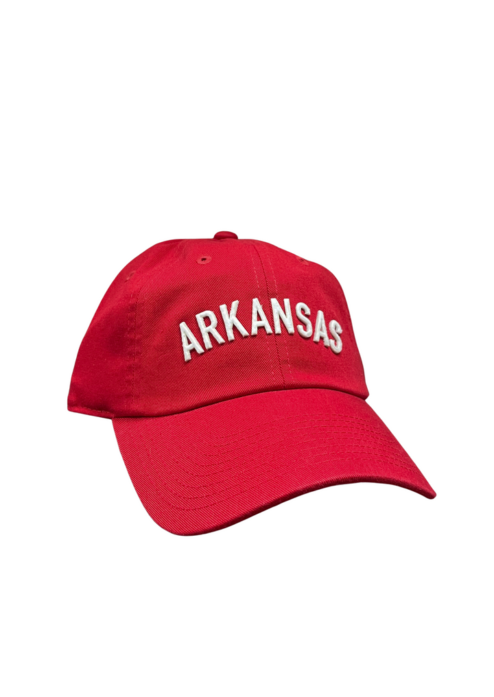 Washed Slouch Arkansas Hat| Crimson