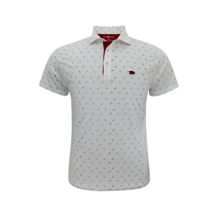 Horn Legend Curly Tail Polo | White/ Grey/ Crimson