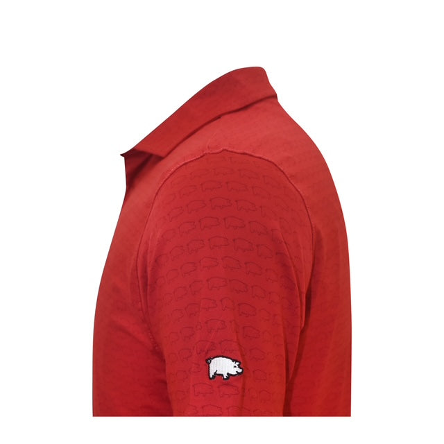 All-Over Curly Tail Polo| Crimson