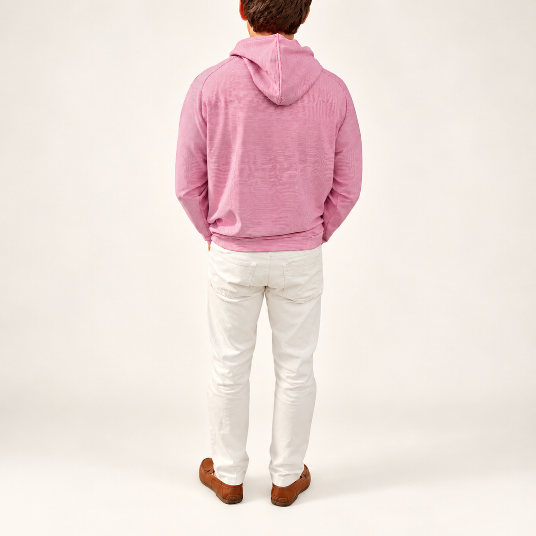 Pine Sugar Stripe Hoodie Slobbering Hog| Crimson