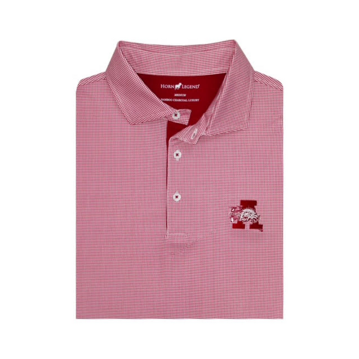 Horn Legend Hog in Front of 'A' Polo | White/ Crimson