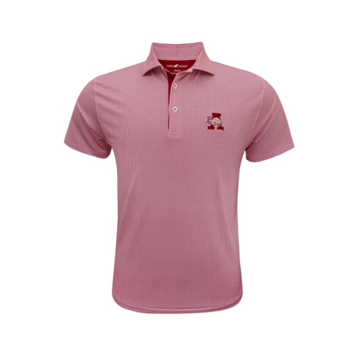 Horn Legend Hog in Front of 'A' Polo | White/ Crimson