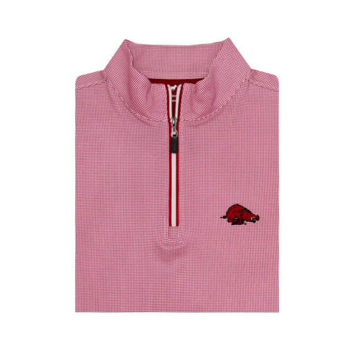 Horn Legend Running Hog Quarter Zip | White/Crimson