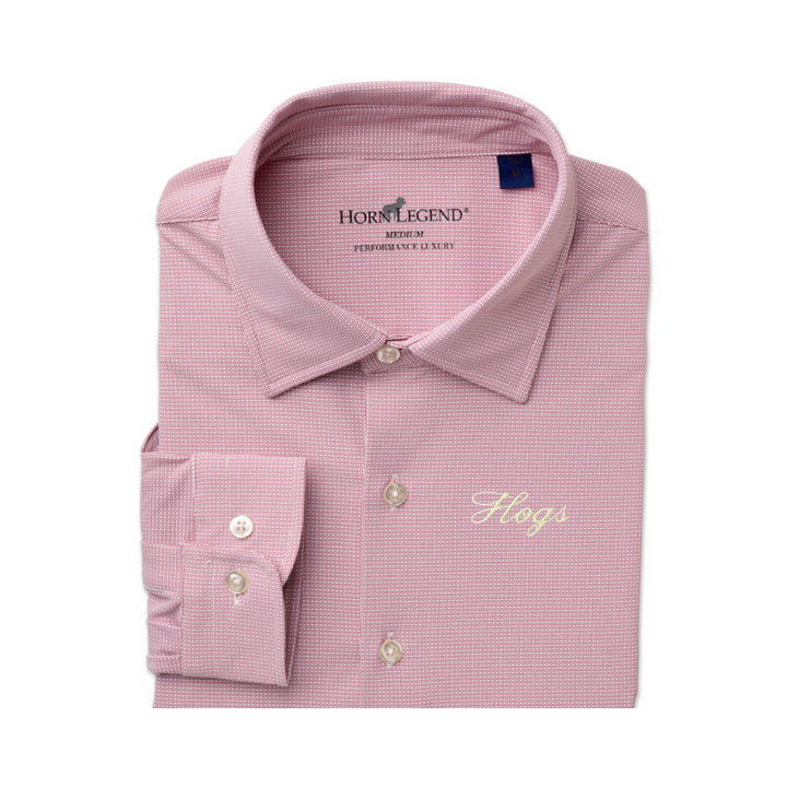 Horn Legend Hogs Script Button Up Shirt | Brick Red