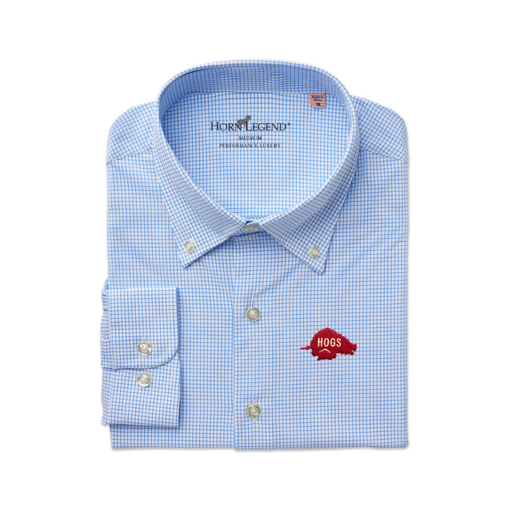 Horn Legend 70s Hog Button Up Shirt | Cobalt Blue