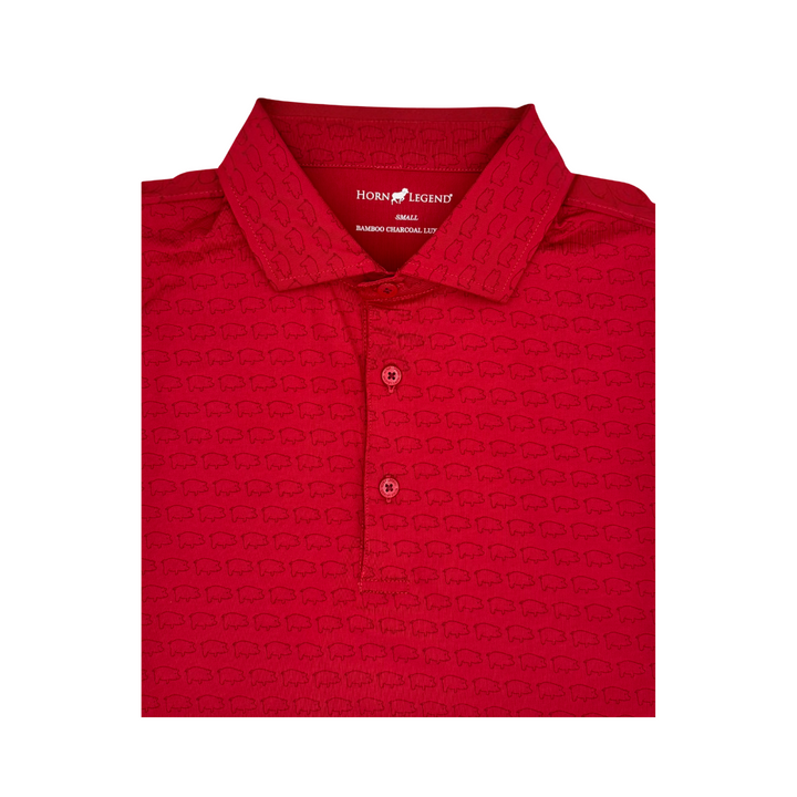 All-Over Curly Tail Polo| Crimson