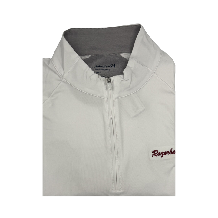 Johnnie-O 'Razorbacks' Script Freeborne 1/4 Zip | White