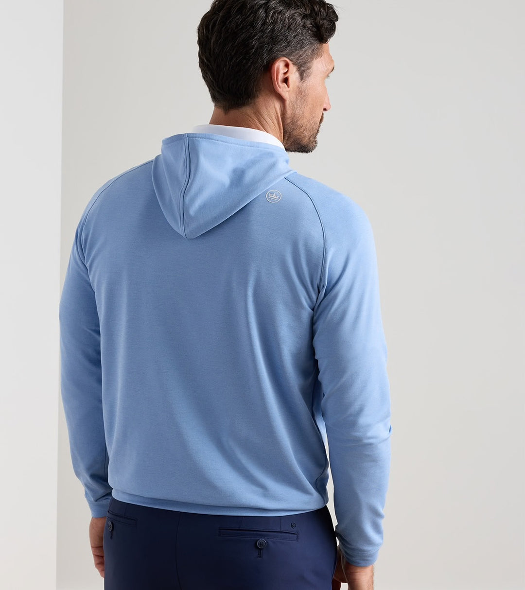 Peter Millar Hog Leaning on A Pine Performance Hoodie | Cottage Blue
