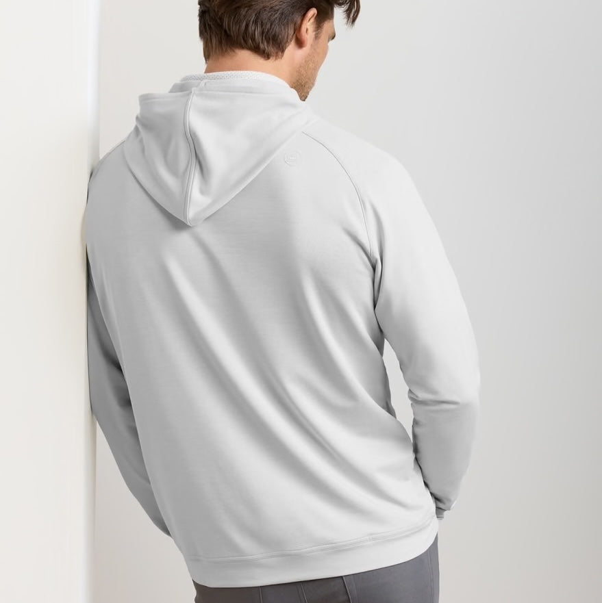 Peter Millar Hog Leaning on A Pine Performance Hoodie | British Grey