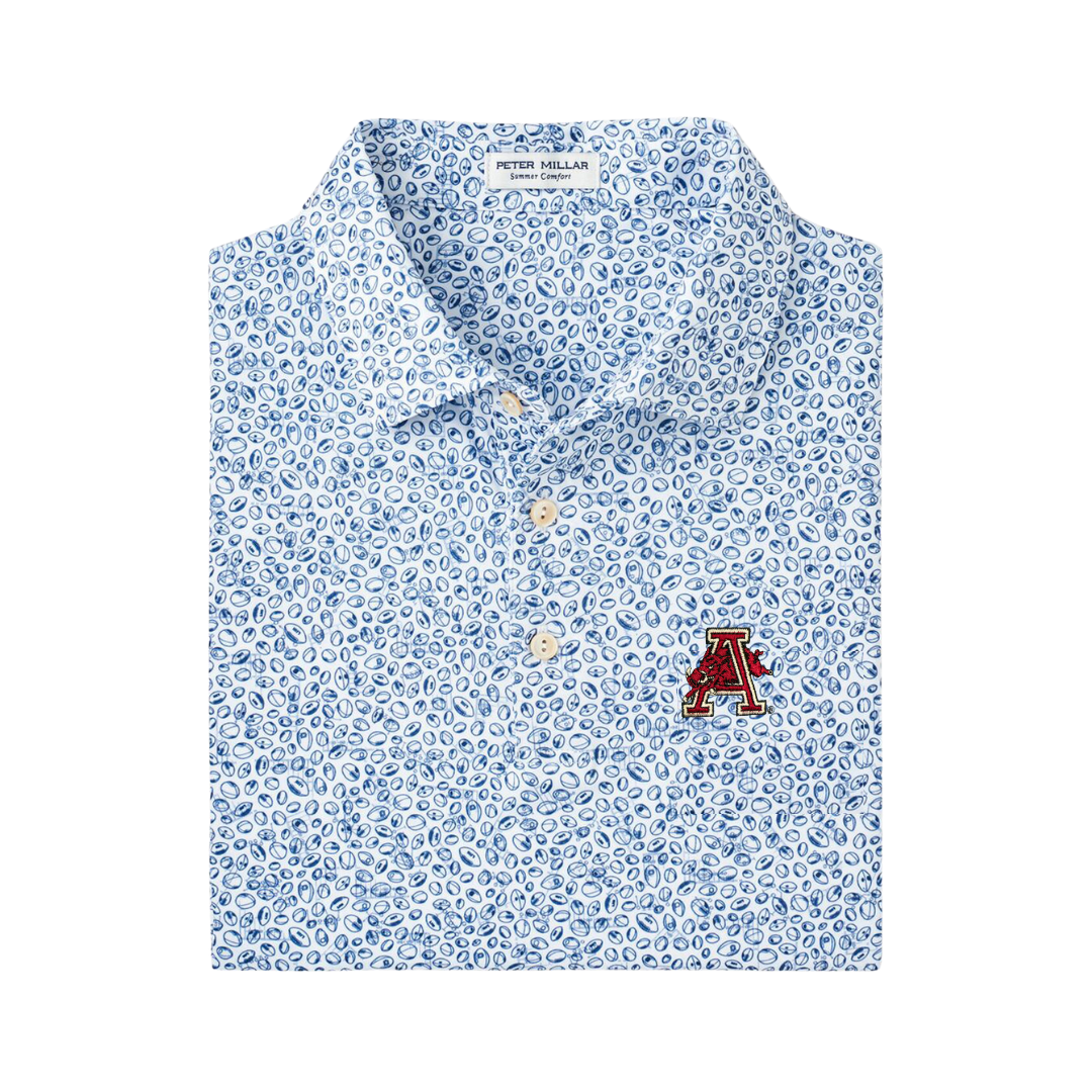 Peter Millar Hog Through 'A' Performance Polo | White / Navy