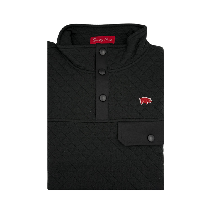 Quilted Curly Tail Pullover | Black