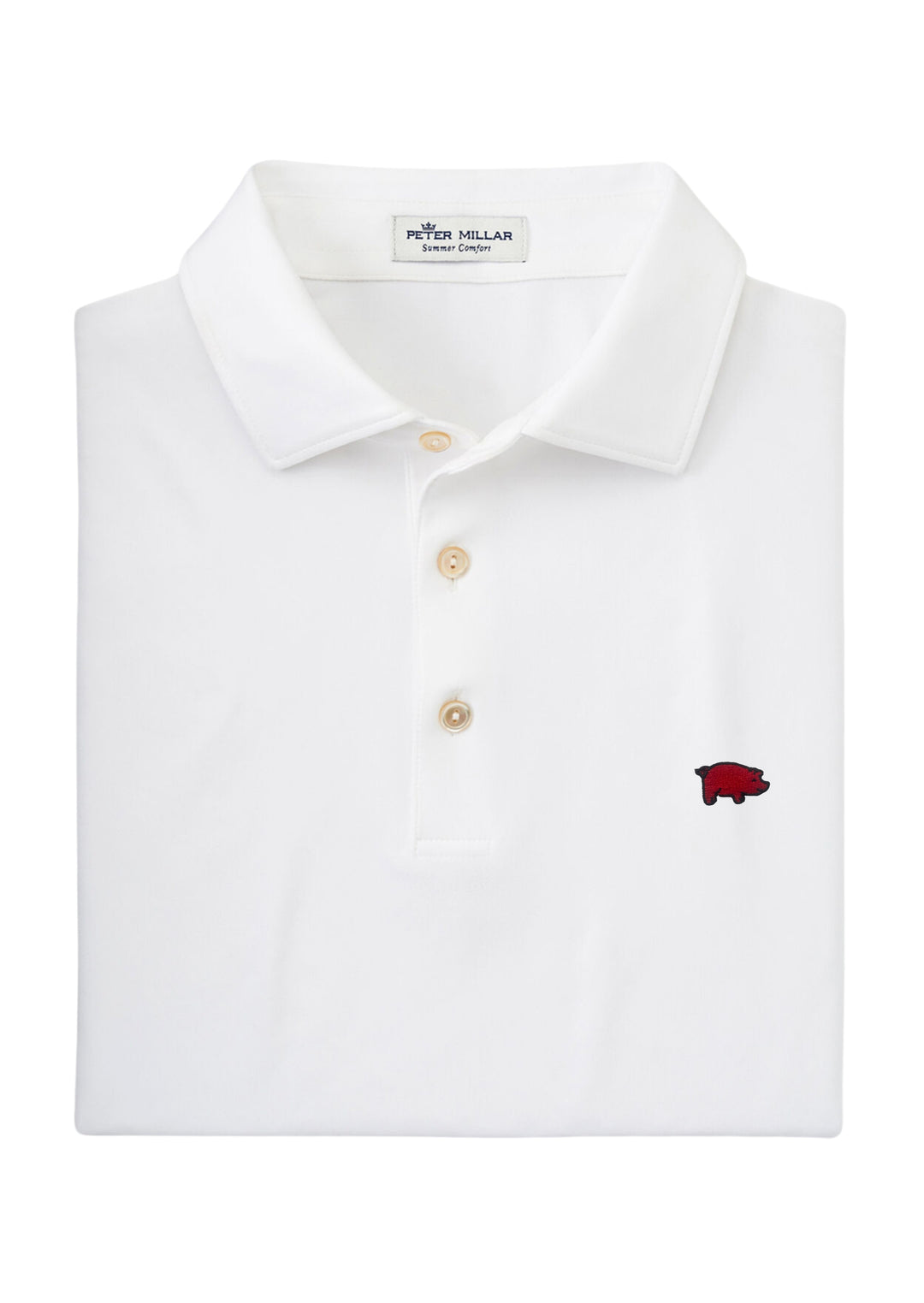 Curly Tail Solid Performance Jersey Polo| White