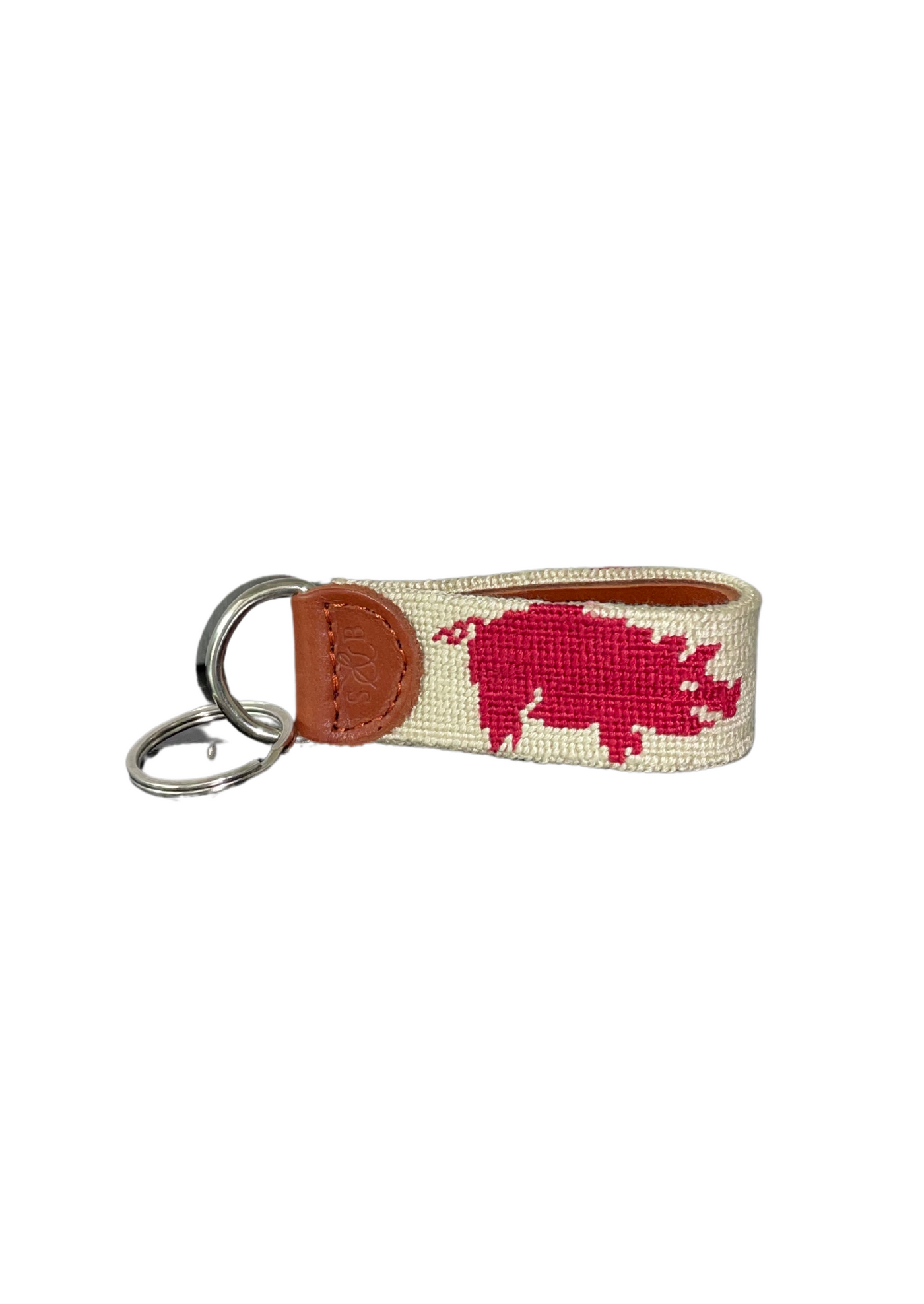 Needlepoint Curly Tail Key Fob